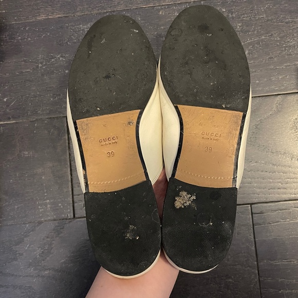 GUCCI white Horsebit Princetown Leather Slipper Loafers Mules Size 39 - Picture 6 of 9